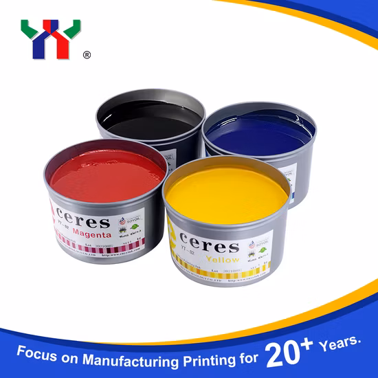 高光沢環境対応セレス大豆インキ A-1 オフセット印刷機用 マゼンタ色 1kg/缶