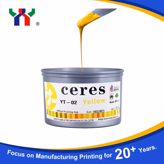 Ceres Yt-02 環境に優しい高光沢枚葉オフセット印刷インキ/高品質大豆ベース製品、上質仕上げ/ナチュラルマゼンタ色